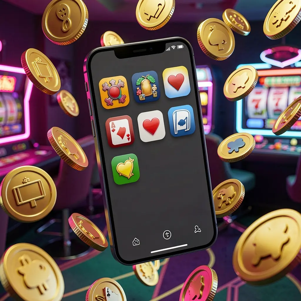 Realistic 3D render of a modern phone displaying the С8800 Android casino app with app icons, surrounded by golden coins and slot symbols in a neon casino atmosphere
